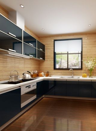 小型餐厅厨房橱柜颜色设计效果图片
