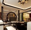 新中式风格餐厅与客厅装修隔断图片