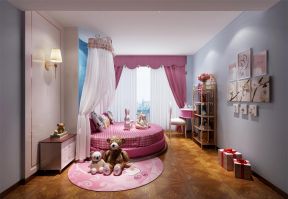 别墅女孩房美式风格床缦装修效果图片