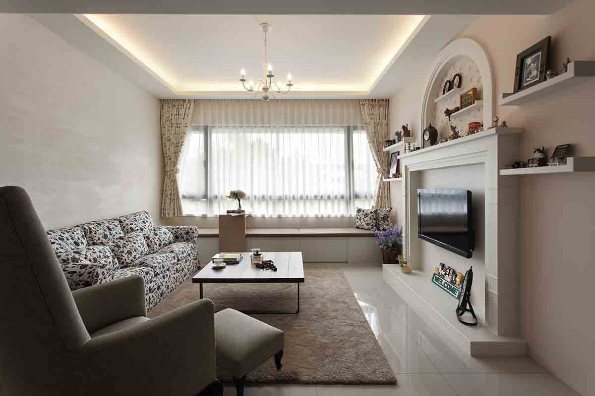 简约美式家具风格小户型客厅灯饰装修效果图片