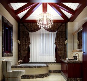 中式风格别墅室内厕所吊顶装修效果图