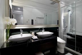 中式厕所 大理石台面装修效果图片