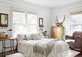 美式乡村风格家居 卧室背景墙设计效果图