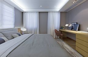 现代家居卧室白色窗帘装修效果图片大全