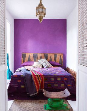 新古典卧室风格 简约床头背景墙效果图