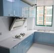 小居室厨房蓝色橱柜装修效果图片