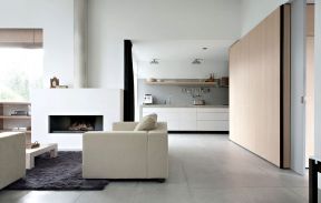 小居室厨房 白色现代简约风格