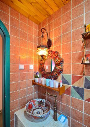 90平米三居室 卫生间瓷砖颜色装修效果图片