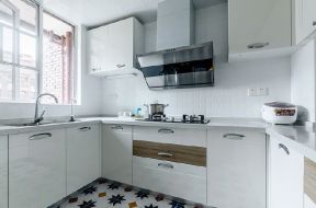 北欧简约风格厨房白色瓷砖贴图装修案例