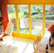 客厅阳台黄色门框装修设计效果图片