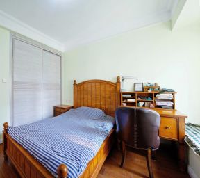家装美式乡村风格单人床装修效果图片
