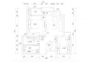 80平方平房兩房戶型圖