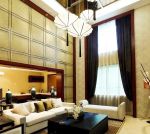 中式客厅黑白窗帘装修效果图片