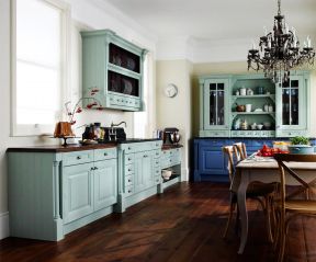 美式古典风格家装厨房橱柜颜色搭配