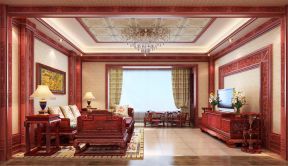 中式客厅窗帘 别墅中式装饰效果图大全