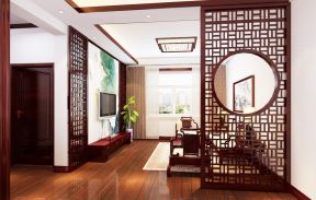 中式客厅窗帘 古典中式装修效果图