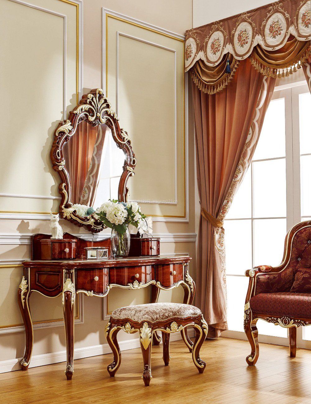 欧式古典家具卧室梳妆台