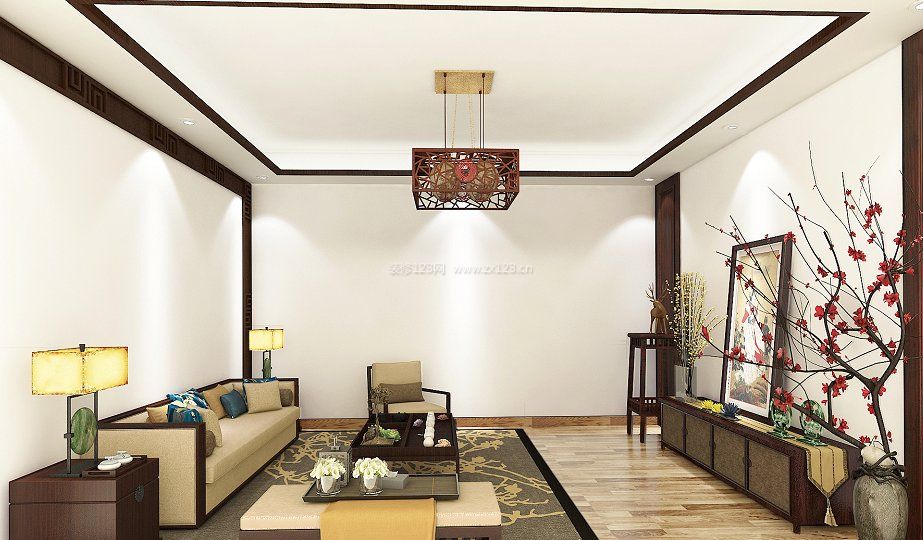 新中式元素客厅灯具设计