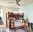 10平米儿童卧室实木高低床图片