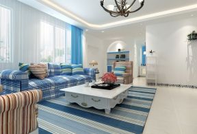 房子地中海风格 客厅地毯图片
