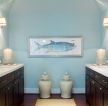 蓝色卫生间墙面设计装修效果图片