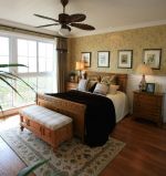 美式田园风格15平米卧室装修效果图片