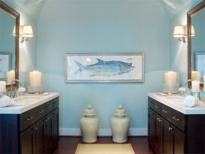 蓝色卫生间 墙面设计装修效果图片