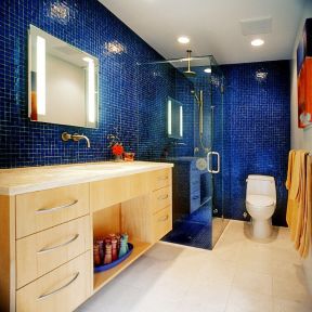 蓝色卫生间 卫生间瓷砖颜色装修效果图片