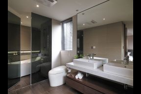 现代时尚风格卫浴室白色浴缸装修效果图片
