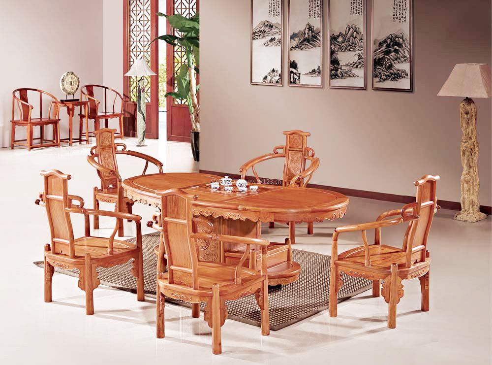 中式古典家具餐桌装修效果图片