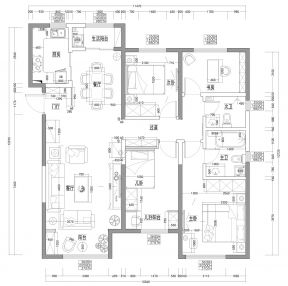 新农村别墅四房两厅户型图