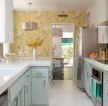  家装欧式开放式厨房墙纸装修效果图片