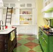 现代欧式简约混搭风格厨房地砖颜色效果图