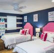 小卧室儿童房蓝色墙面装修效果图片