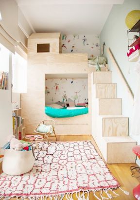 小卧室儿童房 木楼梯装修效果图片
