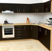 简单厨房深褐色橱柜装修效果图片