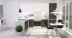 黑白现代风格简单厨房效果图片