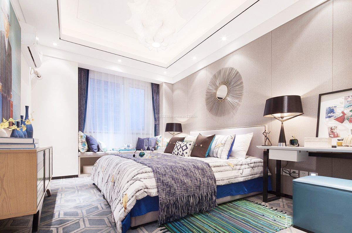 时尚现代家装家居卧室地毯图片