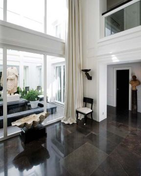 古典现代风格客厅灰色地砖装修效果图片