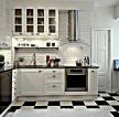 时尚家居厨房黑白地砖装修设计图片
