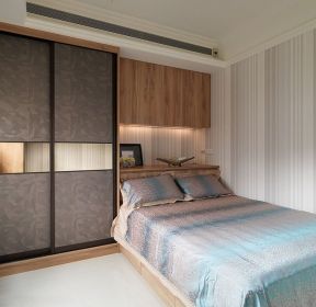 现代简约卧室床的摆放装修效果图大全2021图片 -每日推荐