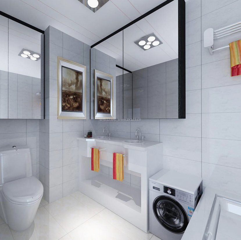 现代简约家装4平米的卫生间效果图