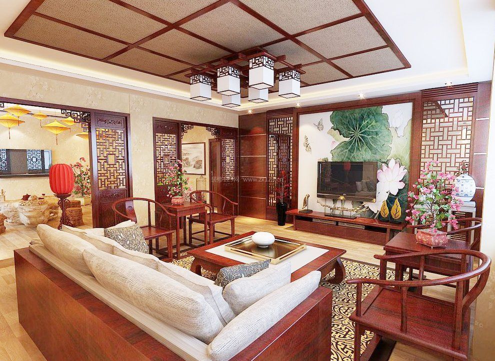 新中式风格装饰元素客厅红木家具