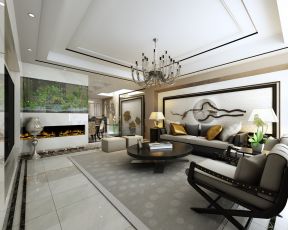 新古典风格客厅装修效果图 沙发背景墙装修效果图欣赏