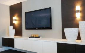 简单大方的房屋装修 客厅电视背景墙装修效果图