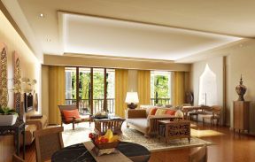 东南亚风格别墅 客厅家具图片