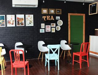 20平米奶茶店背景墙装修图 