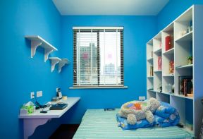 小户型卧室蓝色墙面装修效果图片