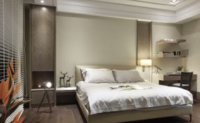 现代简约卧室效果图 卧室背景墙设计
