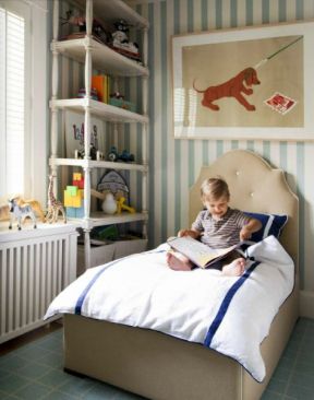 儿童房装修 条纹壁纸装修效果图片